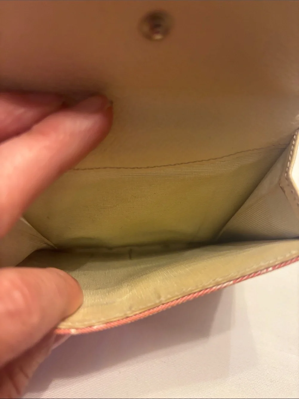 Bvlgari pink  Logo Canvas Fold Wallet with Cream Snap